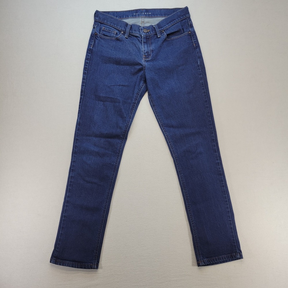 Mott & Bow Jeans Womens 26* Blue Boyfriend Mid Rise Dark Wash Stretch Denim